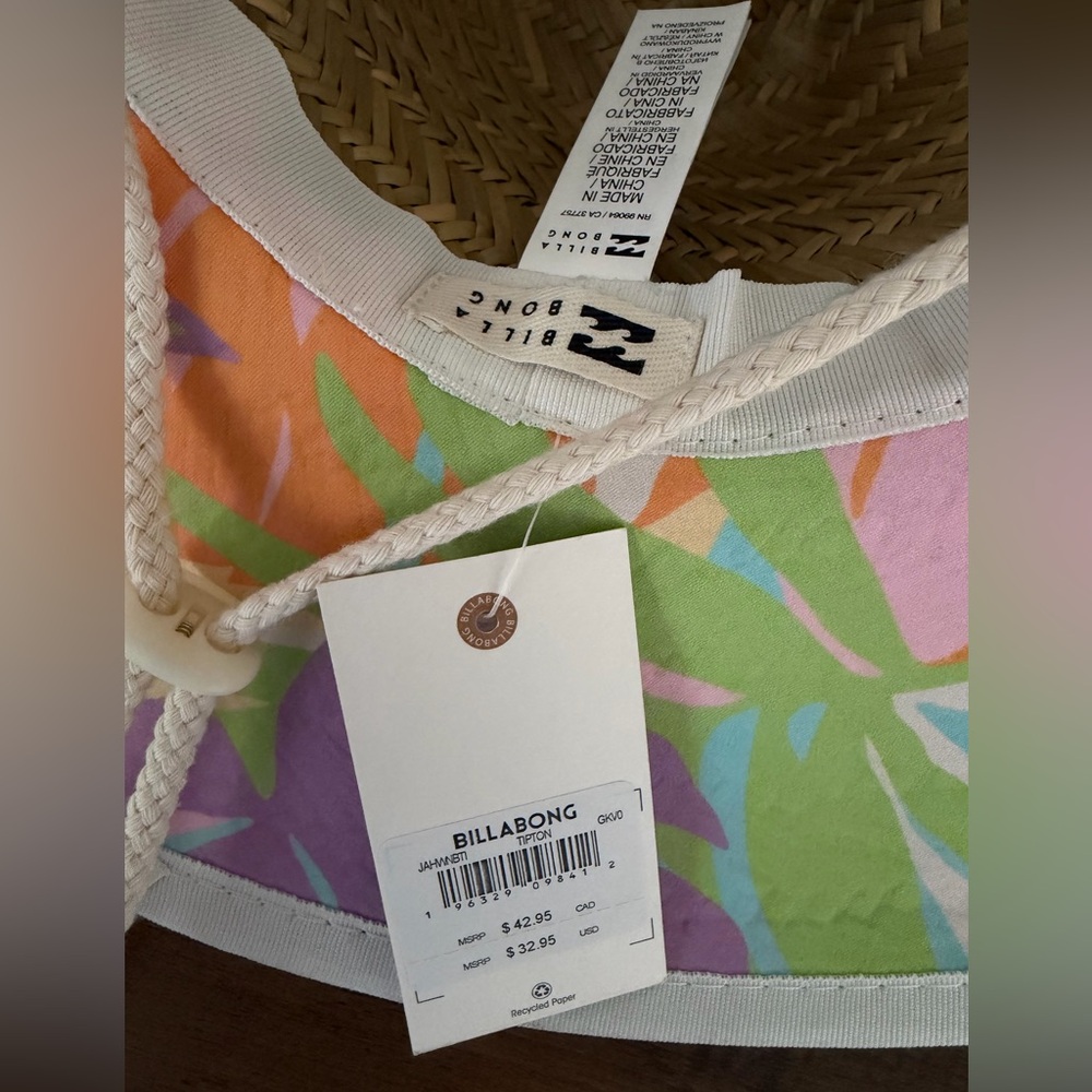 Billabong Straw Hat Tropical NWT - Picture 3 of 5